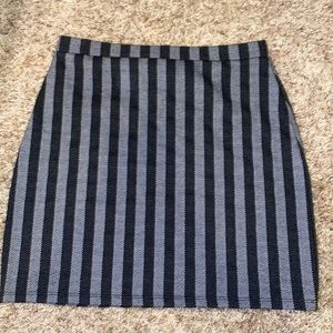 Black and grey striped mini skirt